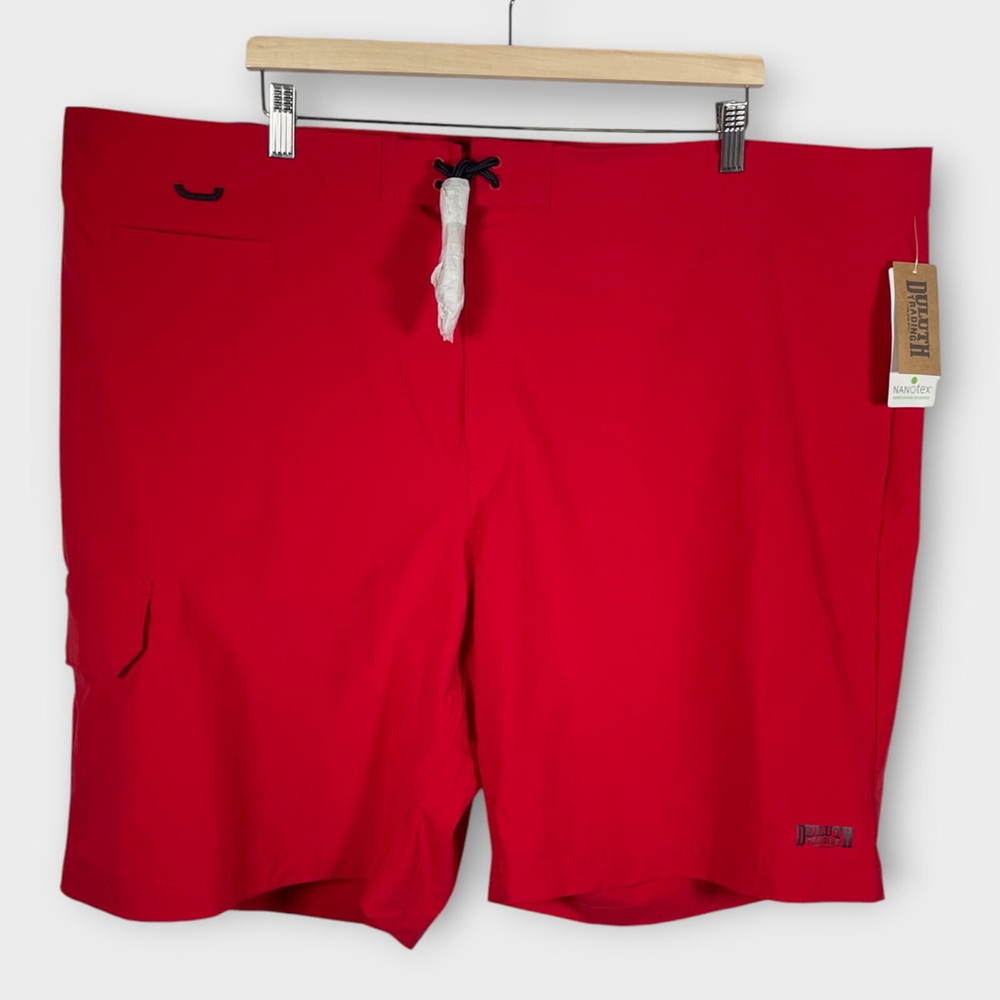 Duluth Board Shorts Men's 48 (3X) Flex Bull Moose 9" Red Swim Beach Resort NEW
